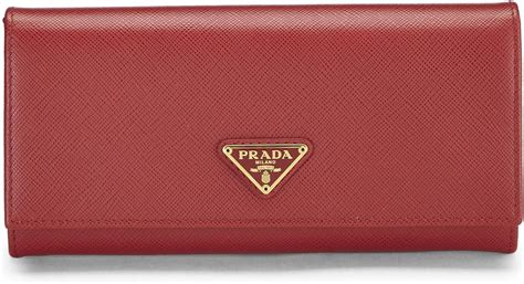 prada continental wallet red